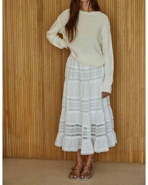 By Together Eyelet Lace Midi Skirt - Natural