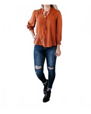 Mine Pumpkin Polka Dot Blouse - Blue