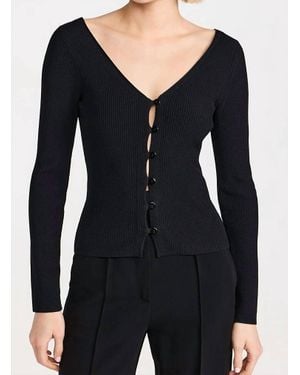 Enza Costa Soft Structure Knitted Cardigan - Black