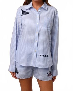 Shore Projects Paige Classic Button Up Shirt - Blue