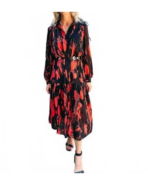 Exquise Allyn Long Sleeve Dress - Red