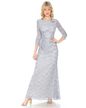 TRUEDAMES Plus Size Long Sleeve Lace Mother Of Bride Dress - White