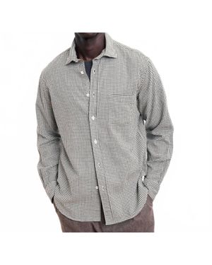 Hartford Paul Brushed Checked Flannel Shirt - Gray