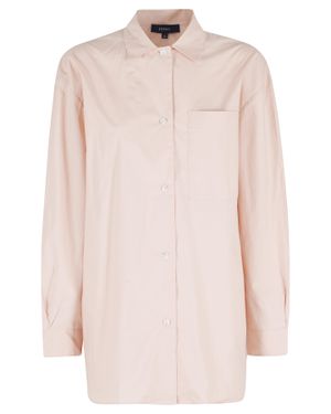 Soeur Itaque Chest-Pocket Front-Button Cotton Shirt - Pink