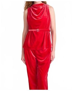 S'Edge Velvet Bree Top - Red