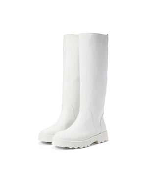 Aerosoles Slalom Boots Leather Knee-High Pull-On Zap1084 - White