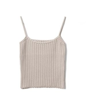 Lanvin Ribbed Viscose Tank Top - Gray
