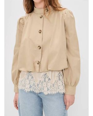 Line & Dot Hemlock Gathered Trench Coat - Natural