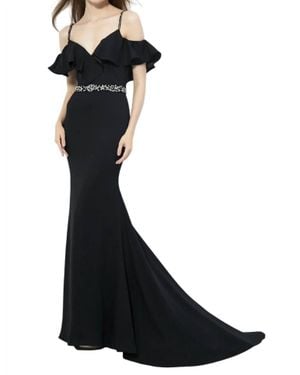 Angela & Alison Mermaid Prom Dress - Black