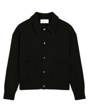 Ami Paris Shirt Collar Boxy Cardiga - Black