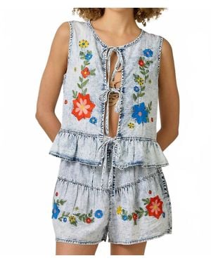 Mystree Marigold Tie Vest - Blue