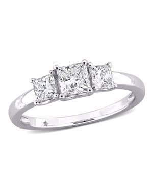 Created Forever 1Ct Tw Princess-Cut Lab-Grown Diamond 3-Stone Engagement Ring - White