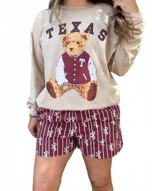 Jess Lea Benny The Texas Bear Pullover Sweatshirt - Red