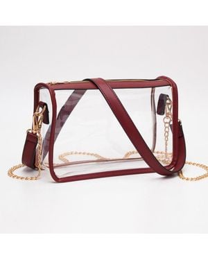 Fashnzfab Clear Rectangle Crossbody Bag - Red
