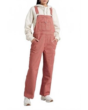 Rag & Bone Striped Twill Overalls - Red