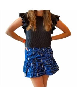 Osamore Ruffle Mini Skirt - Blue