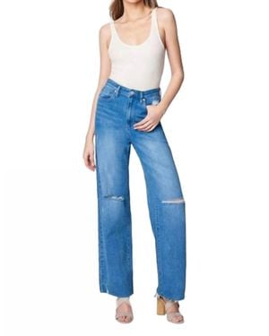 Blank NYC The Franklin Ribcage Wide Leg Straight Jeans - Blue