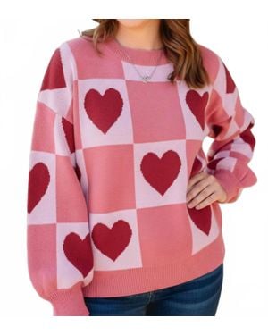 JUNIPER BLVD All Hearts Sweater - Red