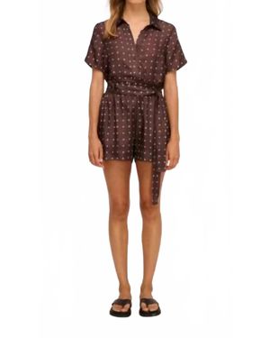 Little Lies Polka Top - Brown