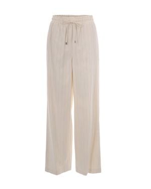 Liu Jo Cream Stripe Pinstriped Pants - White