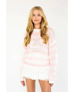 Kestan Sweetheart Society Striped Sweater - White