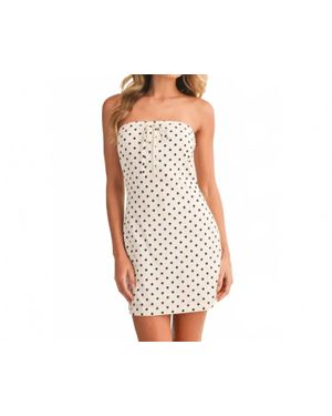 Klesis Monroe Polka Dot Strapless Mini Dress - Black