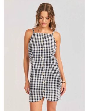 Sadie & Sage Mustang Gingham Button Mini Dress - White