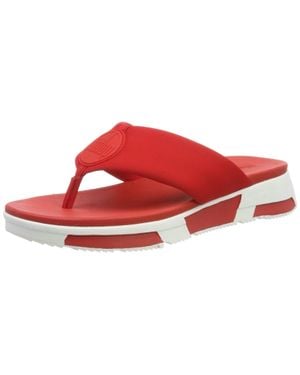 Fitflop Sporty Logo Toe-Thongs Sandals - Red