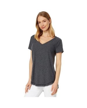 True Grit Dylan By T-Shirt Ribbed Short Sleeve V-Neck Frog237 - Blue