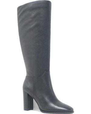 Kenneth Cole Lowell Boots Leather Block Heel Knee High Lion102 - Gray