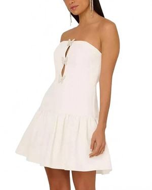 Liv Foster Crepe Butterfly Mini Dress - White