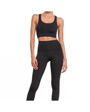 Zenana Athletic Racerback Scoop Neck Tank Top - Black