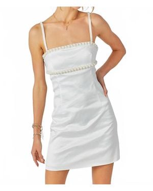 BABY PINK Beaded Trim Mini Dress - White