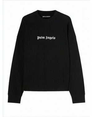 Palm Angels Long-Sleeve T-Shirt With Gothic Logo - Black