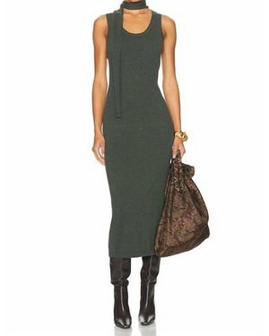 Matthew Bruch Scarf Tank Midi Dress - Green