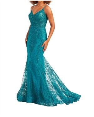 Ellie Wilde Mermaid Gown - Blue