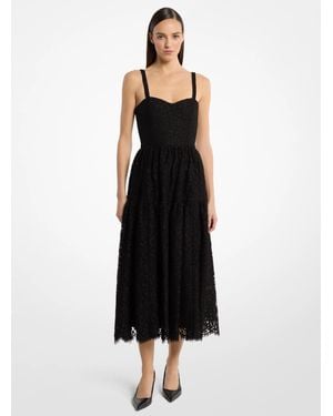 Michael Kors Floral Lace Sweetheart Dress - Black