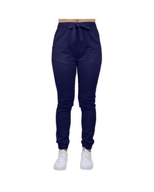 Galaxy By Harvic Loose Fit Twill Jogger Pants - Blue