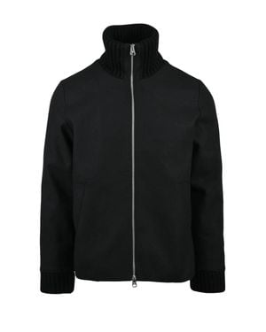 Daniele Alessandrini Quilted Jacket Featuring Wool Collar And Padded Interior - Black
