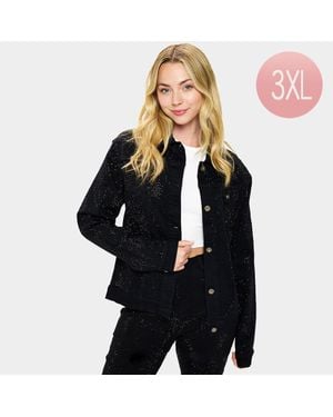 TRUEDAMES Bling Denim Jacket - Black
