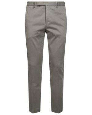 PT01 Cotton-Blend Satin Tailored Straight-Leg Pants - Gray