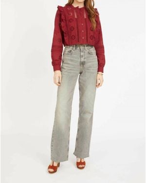 Caballero Nelly Long Sleeve Top - Red