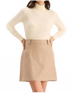 tyler boe Twiggy Houndstooth Mini Skirt - Natural
