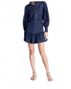 Karina Grimaldi Maverick Denim Mini Skirt - Blue