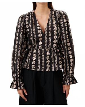 Marie Oliver Morgan Long Sleeve Top - Black