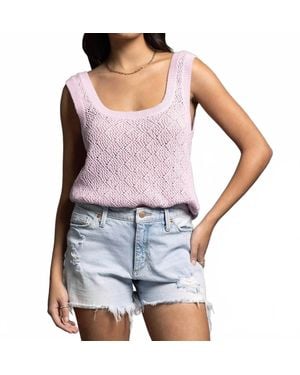 WEEKEND LOS ANGELES Bailey Square Neck Knit Top - Purple