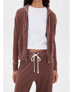 James Perse Vintage French Terry Zip Hoodie - Red