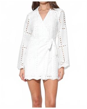 Adelyn Rae Bella Wrap Eyelet Dress - White