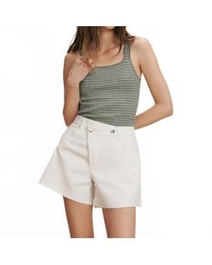 Veronica Beard Ellis Crossover Waistband Denim Shorts - Natural