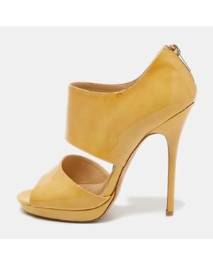 Jimmy Choo Patent Leather 'Private' Sandals - Yellow